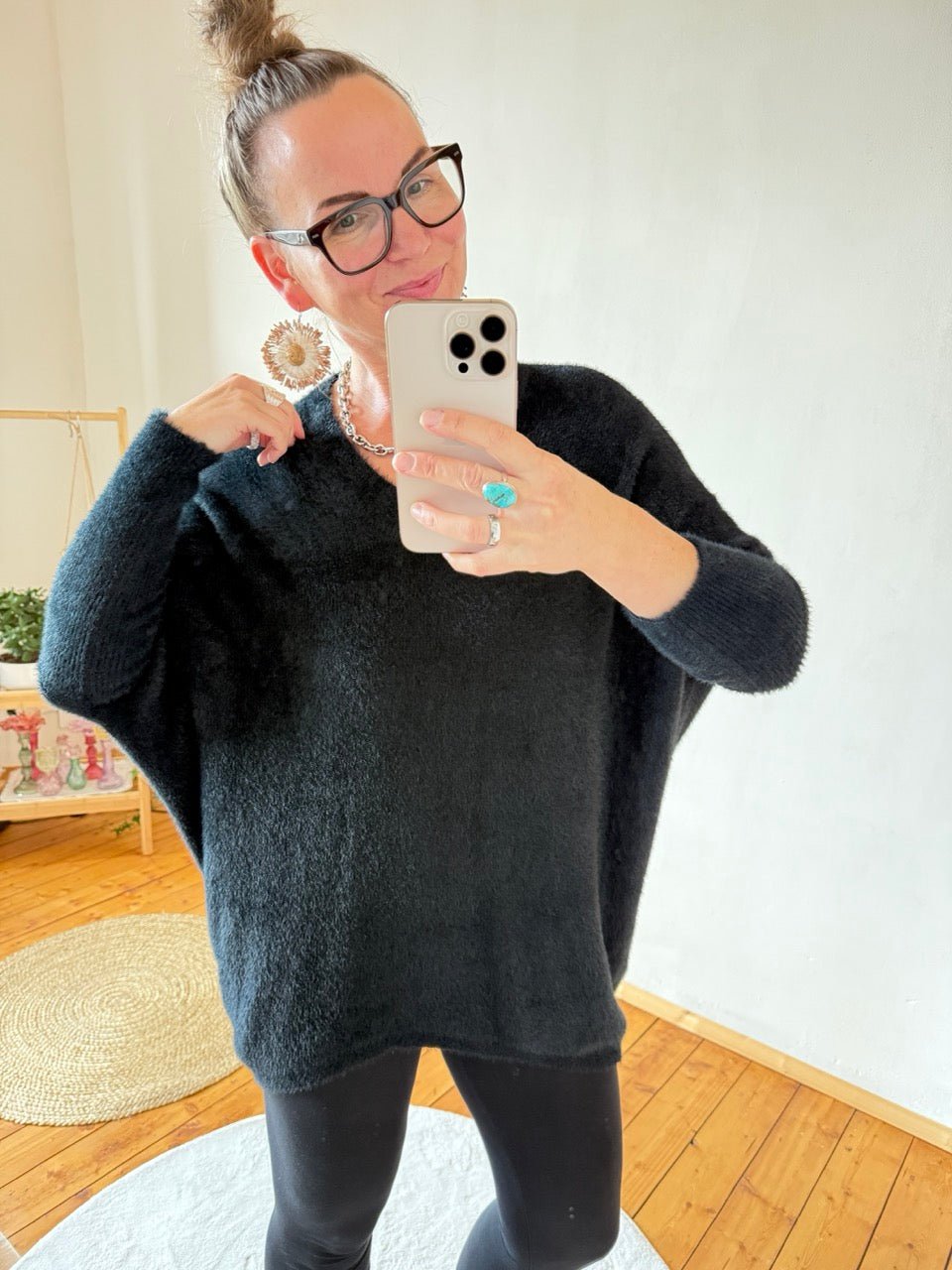 Pulli Herzmoment Schwarz - FROLLEIN KÄTHE Shop