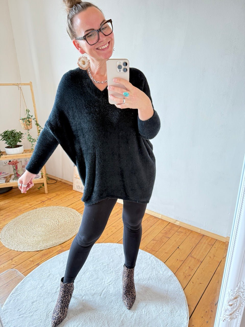 Pulli Herzmoment Schwarz - FROLLEIN KÄTHE Shop