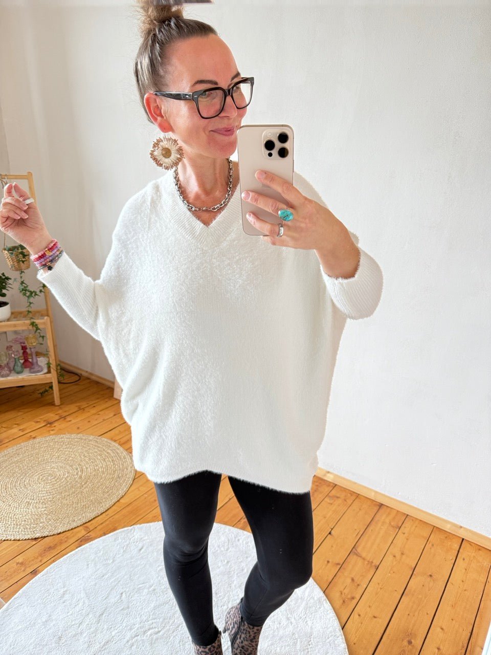 Pulli Herzmoment Wollweiß - FROLLEIN KÄTHE Shop