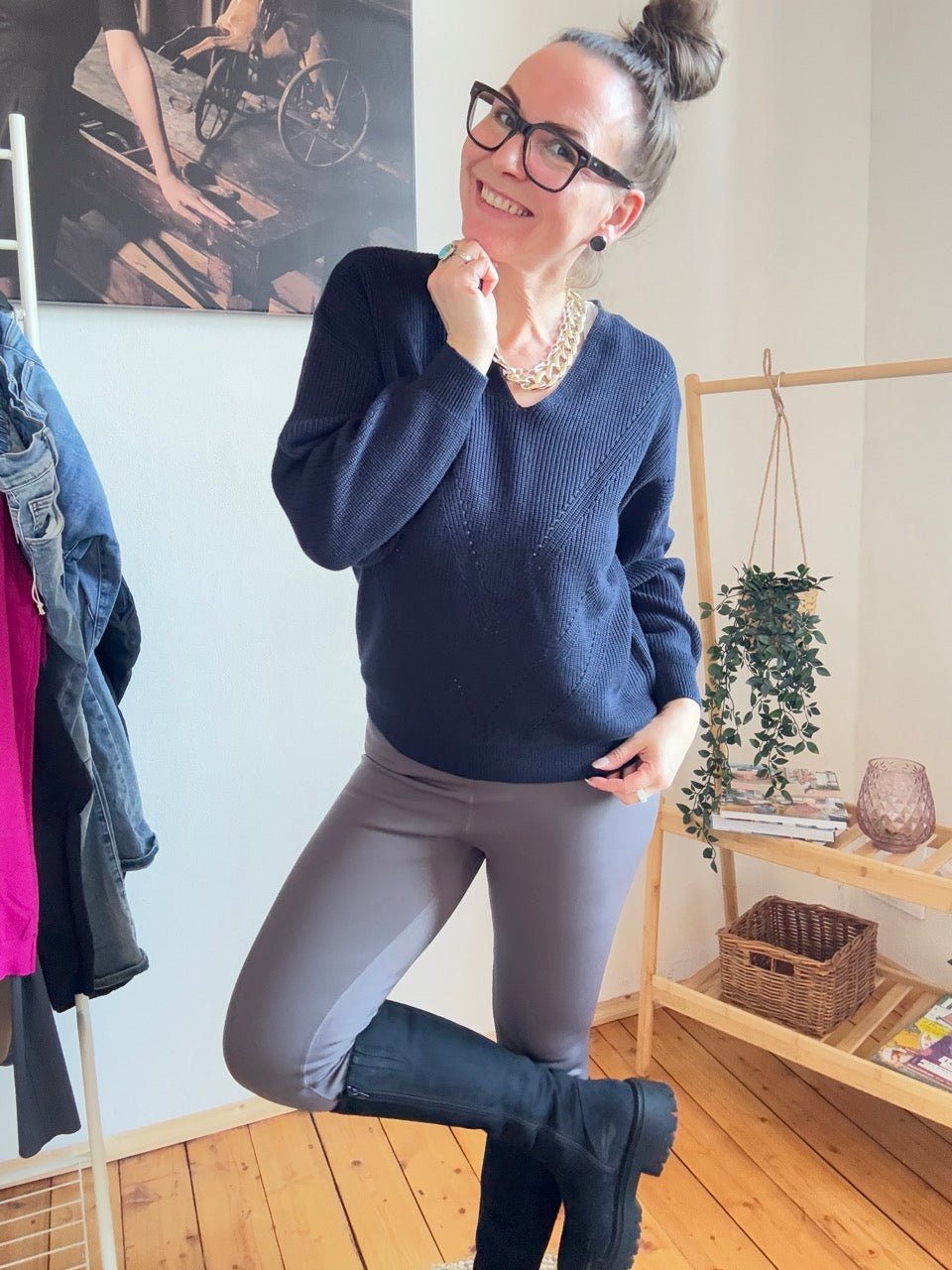 Pulli Hilda Dunkelblau - FROLLEIN KÄTHE Shop