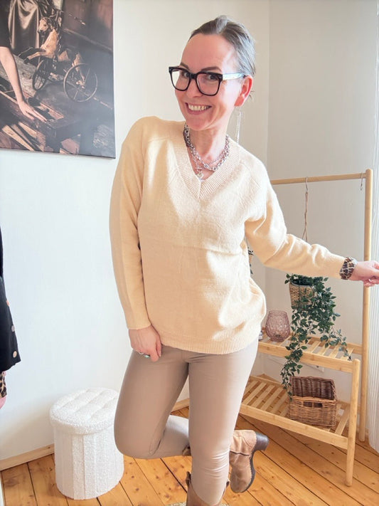 Pulli kunterbunt Cream - FROLLEIN KÄTHE Shop