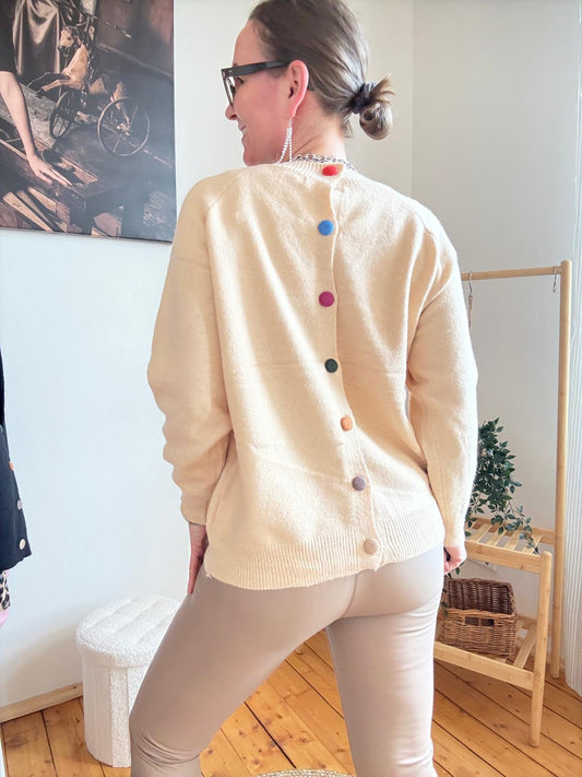 Pulli kunterbunt Cream - FROLLEIN KÄTHE Shop