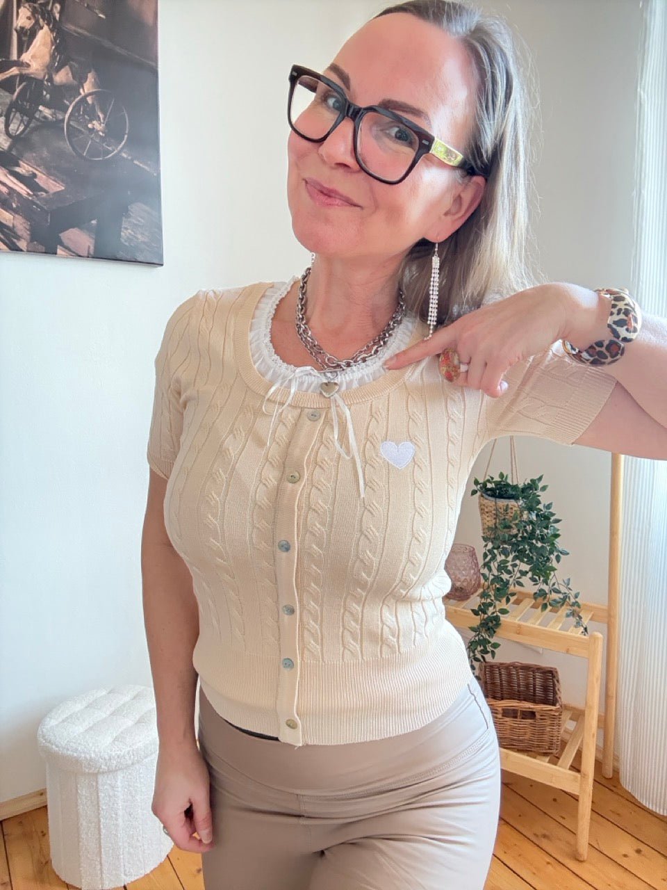 Pulli kurzarm Gerda Cream - FROLLEIN KÄTHE Shop