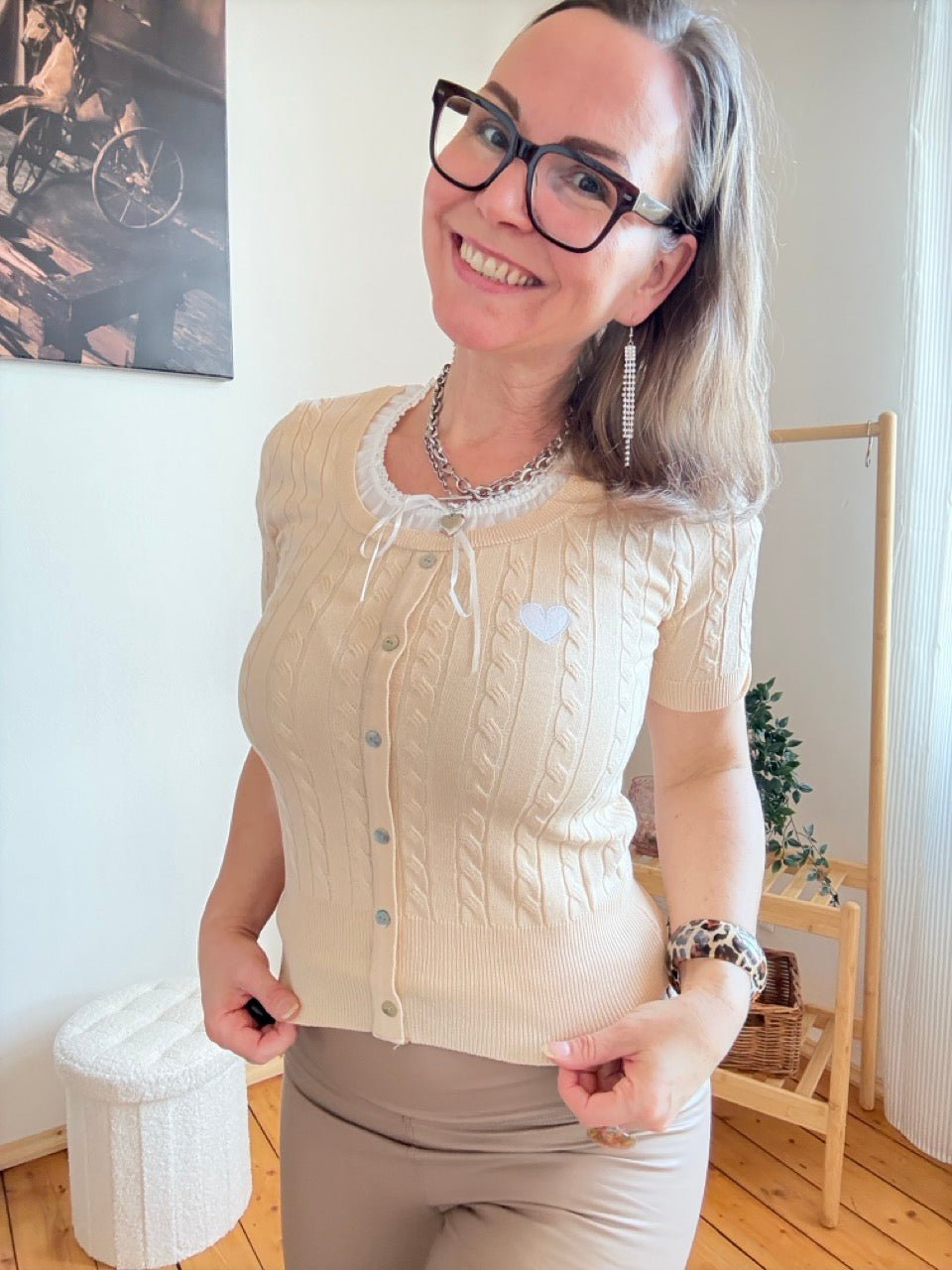Pulli kurzarm Gerda Cream - FROLLEIN KÄTHE Shop