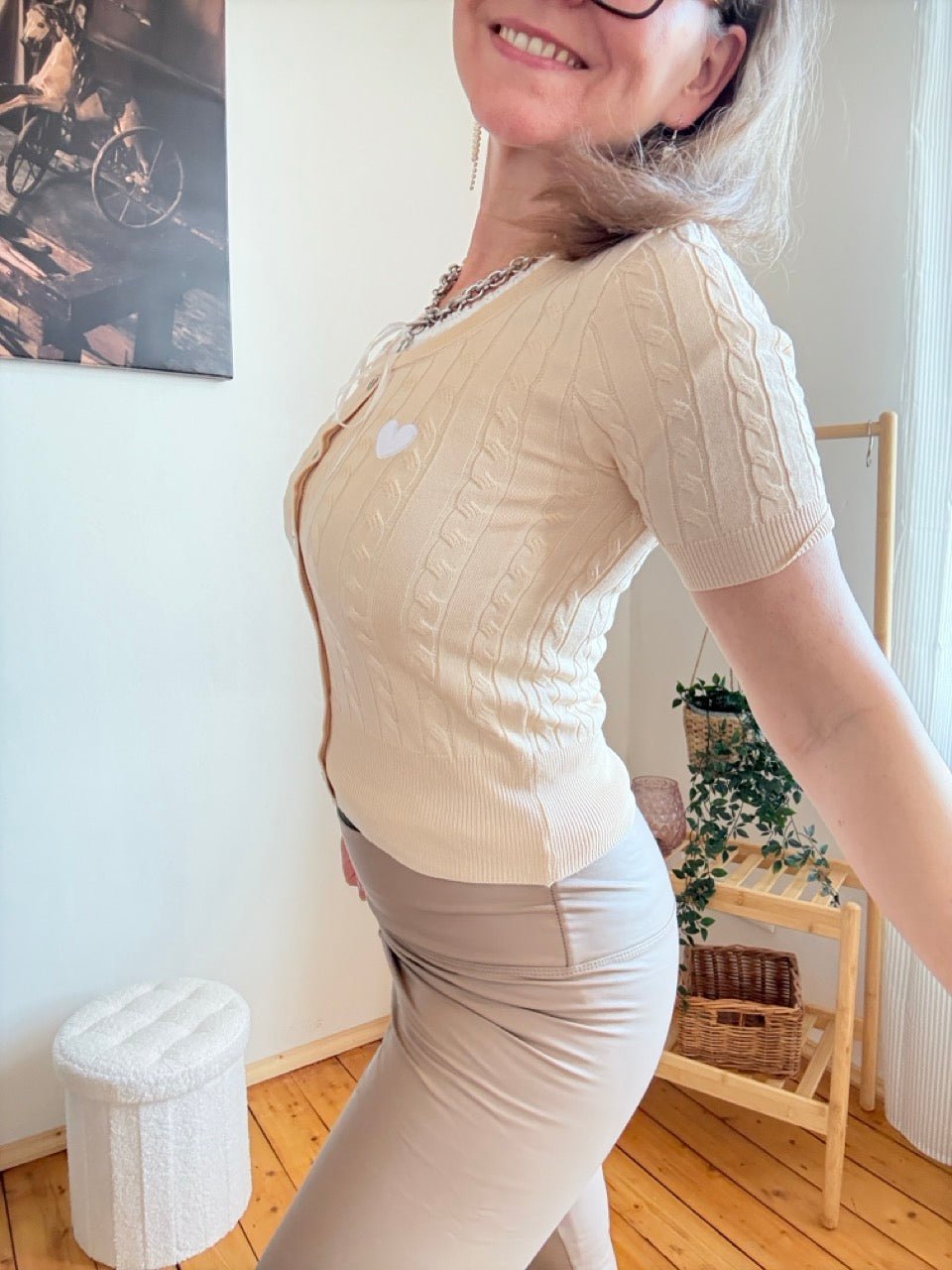 Pulli kurzarm Gerda Cream - FROLLEIN KÄTHE Shop