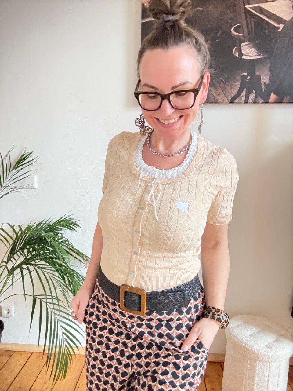 Pulli kurzarm Gerda Cream - FROLLEIN KÄTHE Shop