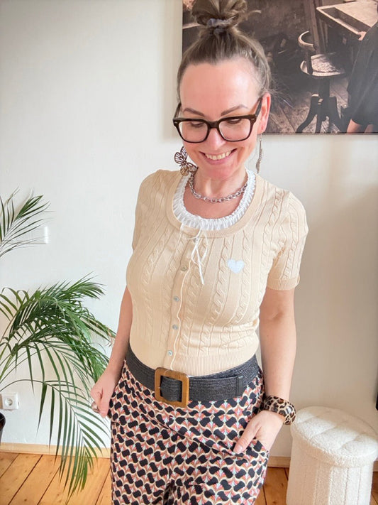 Pulli kurzarm Gerda Cream - FROLLEIN KÄTHE Shop