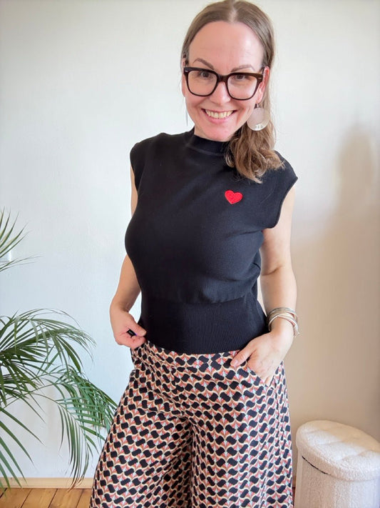 Pulli Kurzarm Mio Schwarz - FROLLEIN KÄTHE Shop