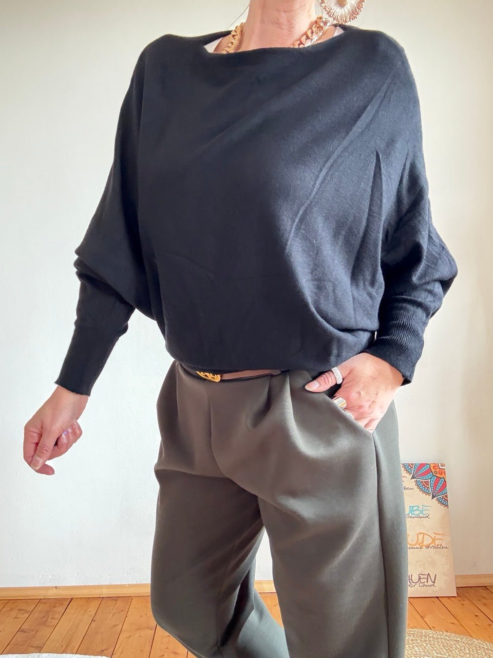 Pulli Kuschelglück Schwarz - FROLLEIN KÄTHE Shop