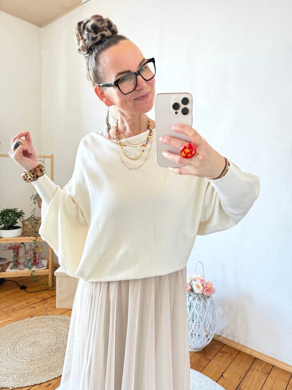 Pulli Kuschelglück Wollweiß - FROLLEIN KÄTHE Shop