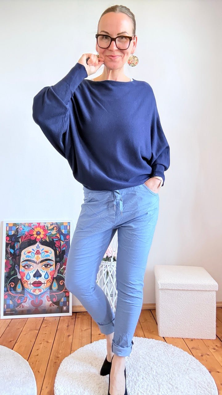 Pulli Kuschelglück Blau - FROLLEIN KÄTHE Shop