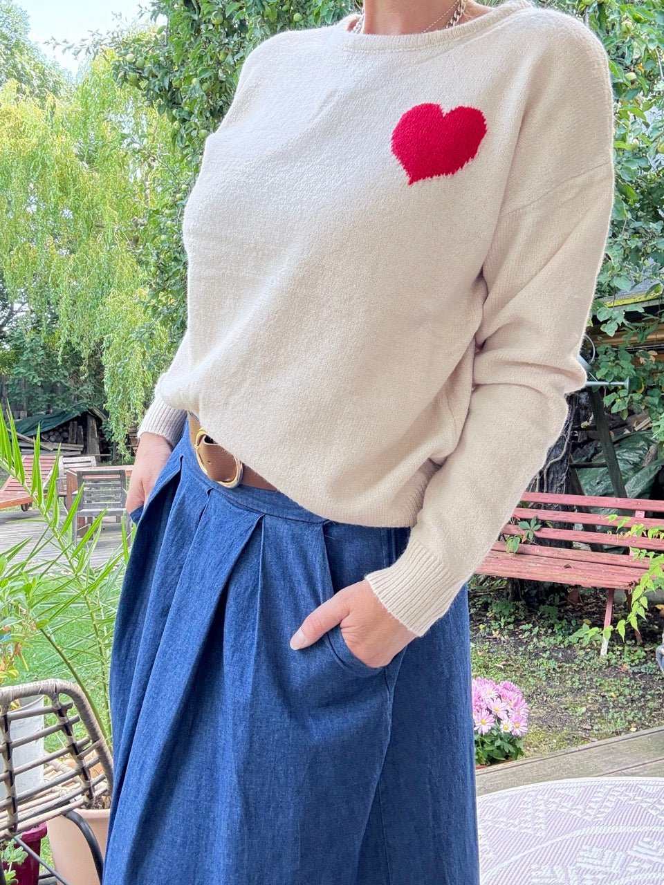 Pulli Love Beige - FROLLEIN KÄTHE Shop