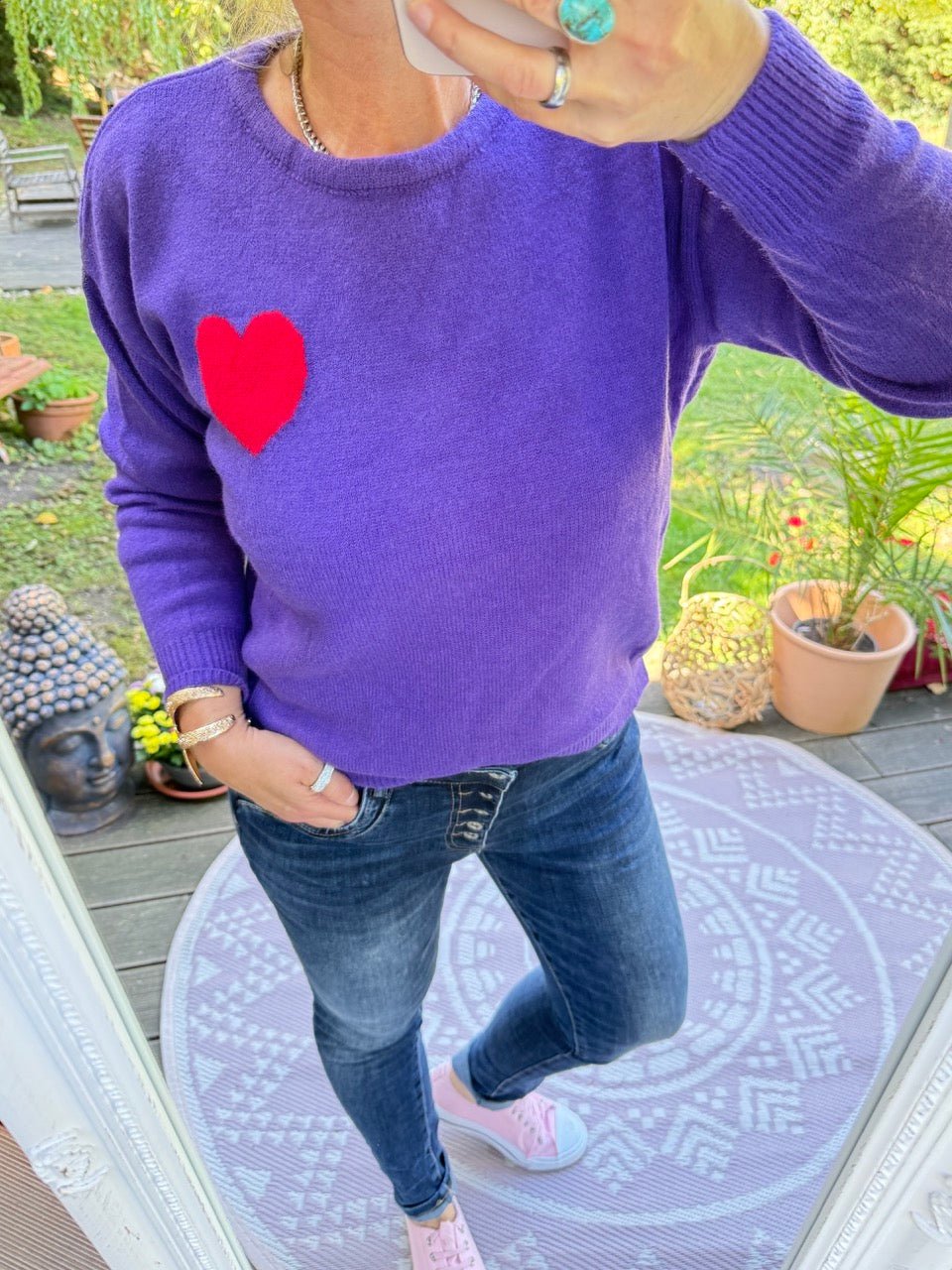 Pulli Love Violett - FROLLEIN KÄTHE Shop