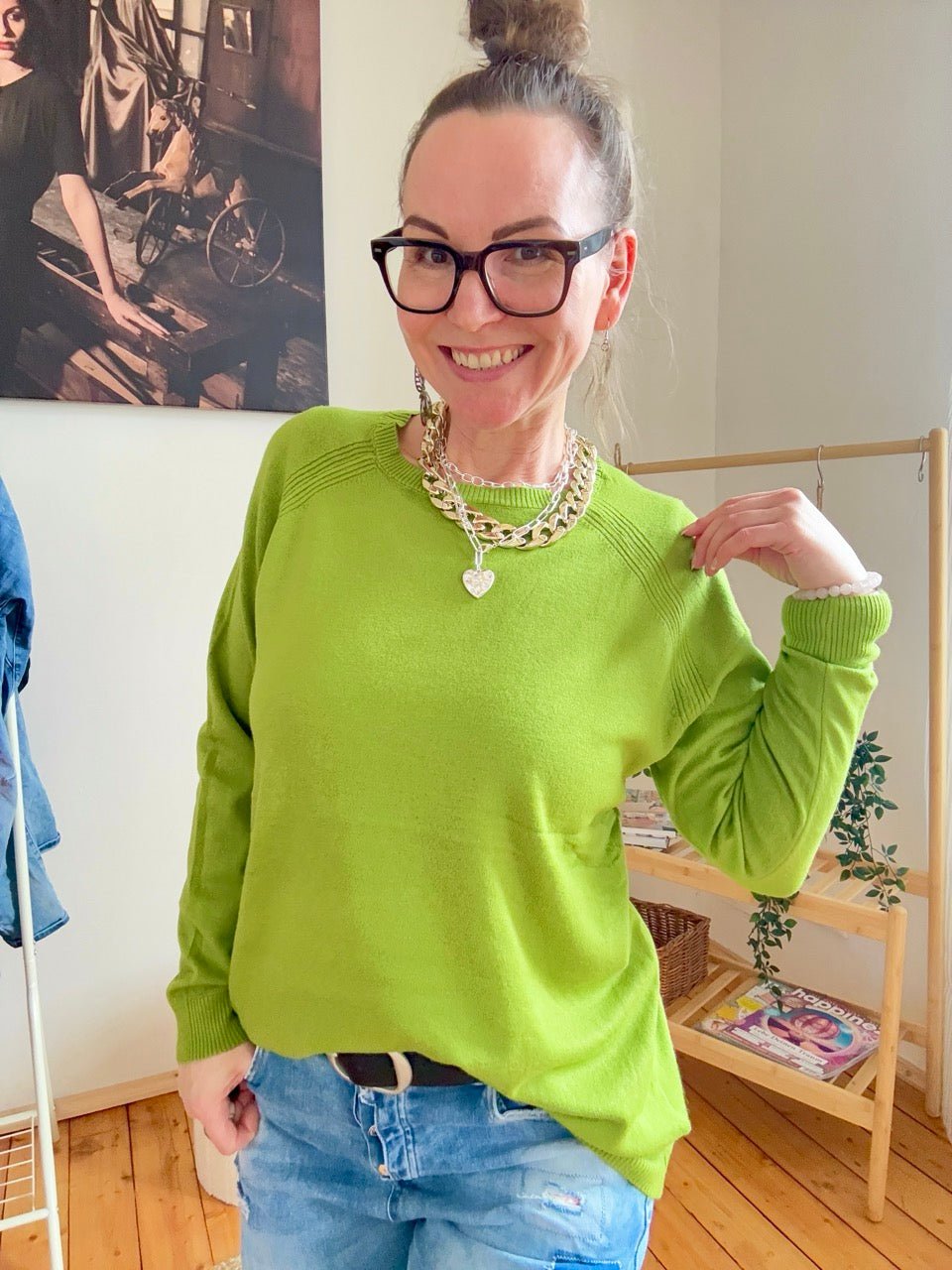 Pulli Magda Grün - FROLLEIN KÄTHE Shop