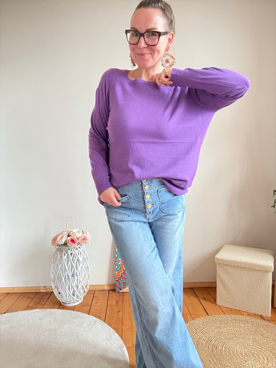 Pulli Magda Violett - FROLLEIN KÄTHE Shop