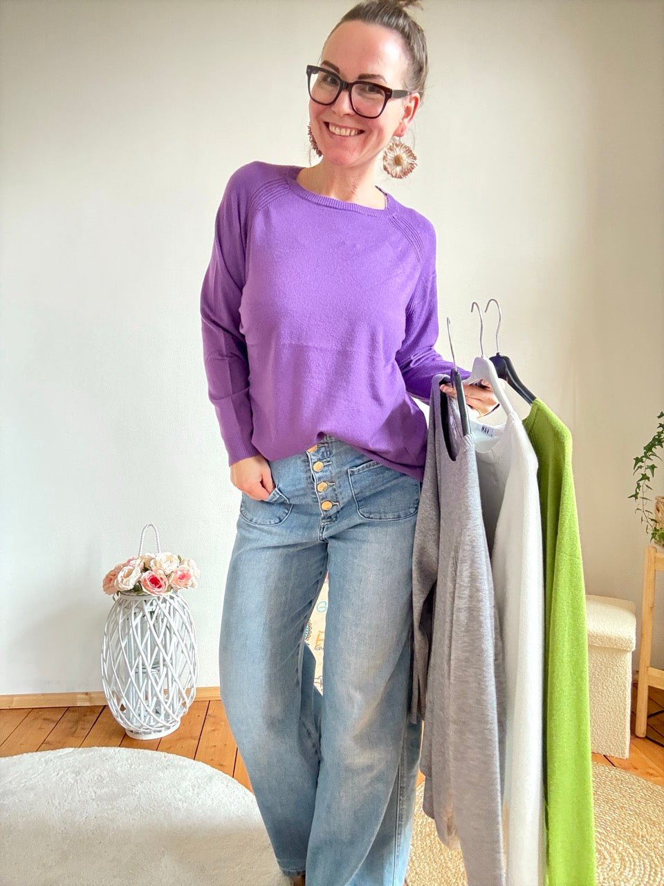 Pulli Magda Violett - FROLLEIN KÄTHE Shop