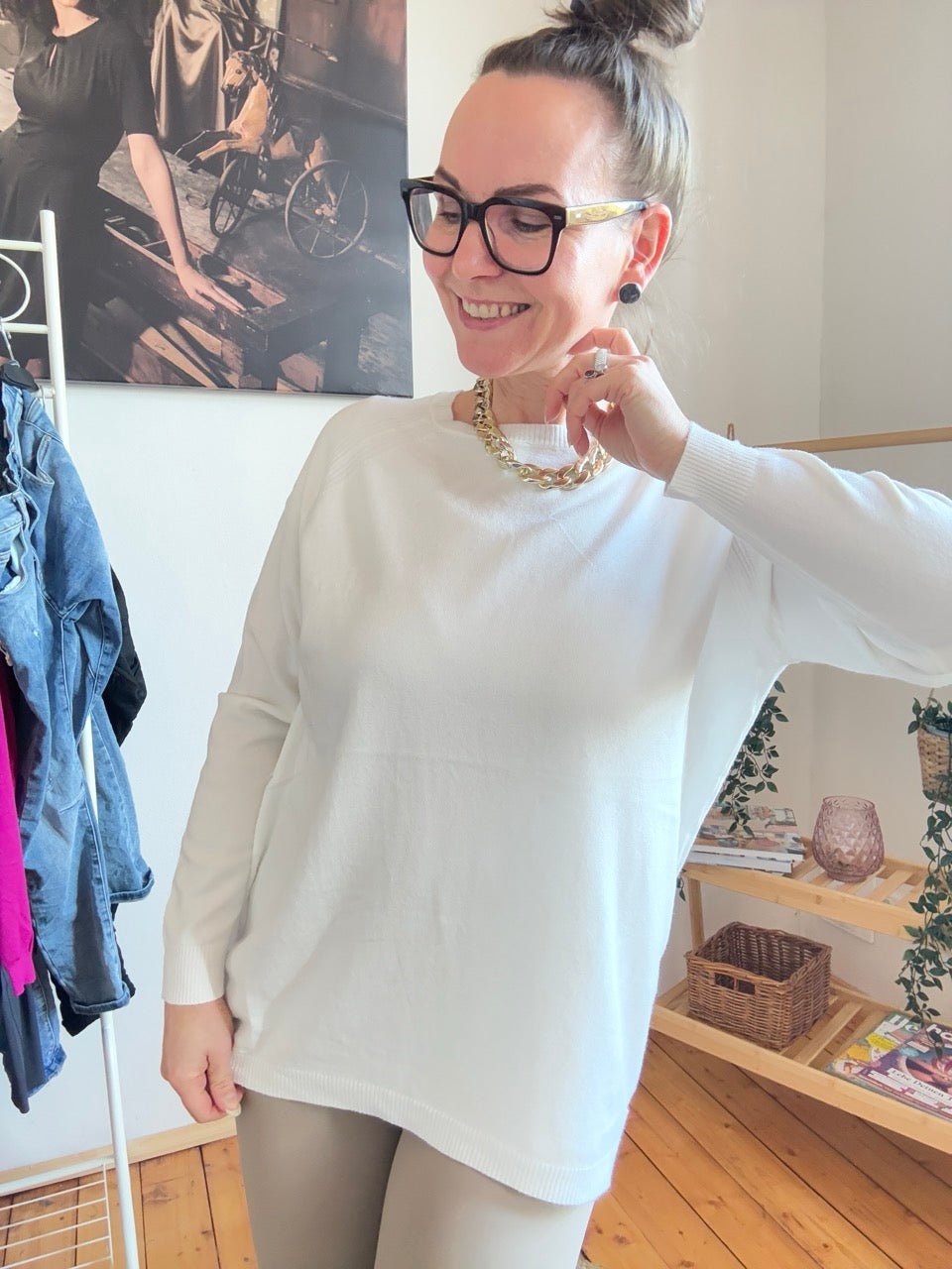 Pulli Magda Wollweiß - FROLLEIN KÄTHE Shop