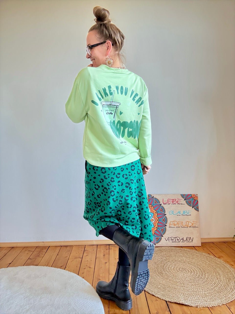 Pulli Matcha Love Mint Grün - FROLLEIN KÄTHE Shop