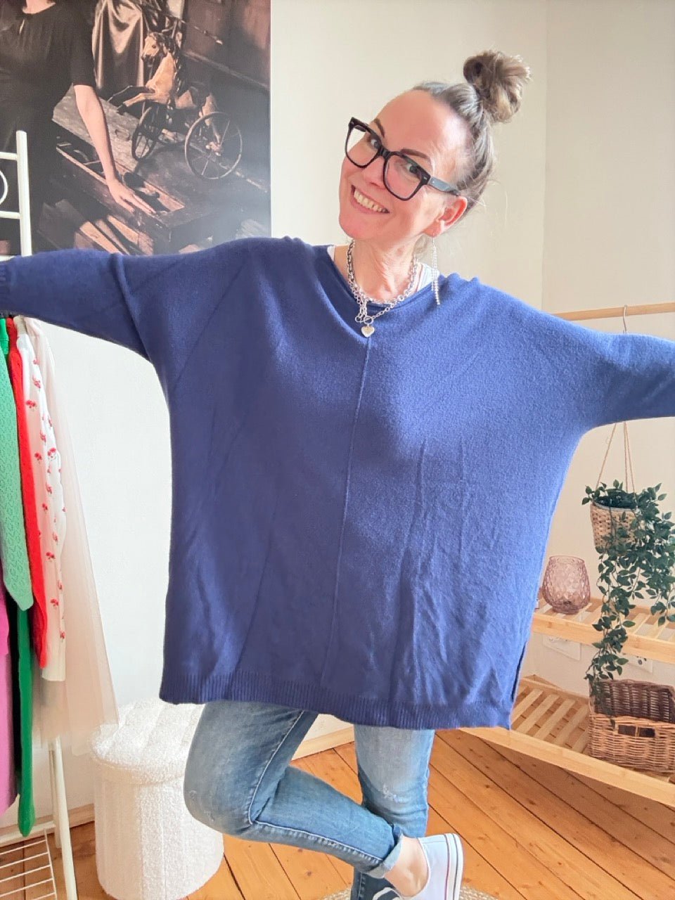 Pulli Me Time Blau - FROLLEIN KÄTHE Shop