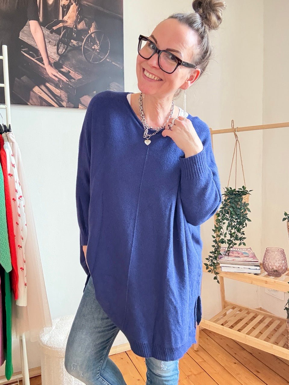 Pulli Me Time Blau - FROLLEIN KÄTHE Shop