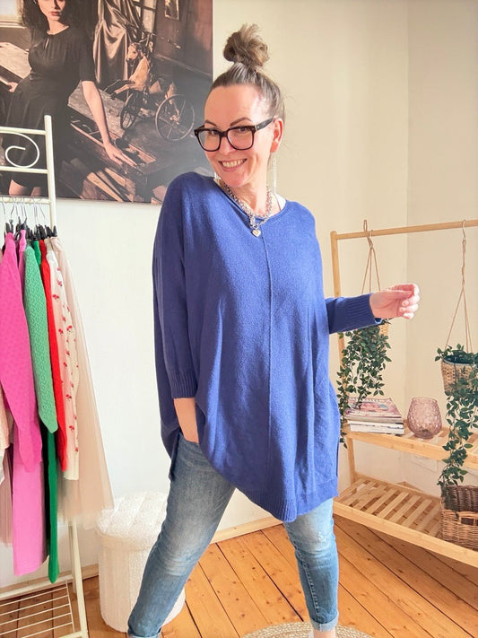 Pulli Me Time Blau - FROLLEIN KÄTHE Shop