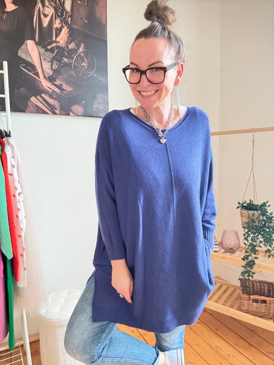 Pulli Me Time Blau - FROLLEIN KÄTHE Shop