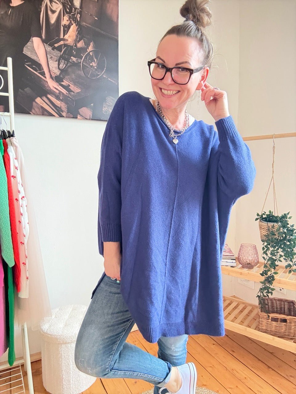 Pulli Me Time Blau - FROLLEIN KÄTHE Shop