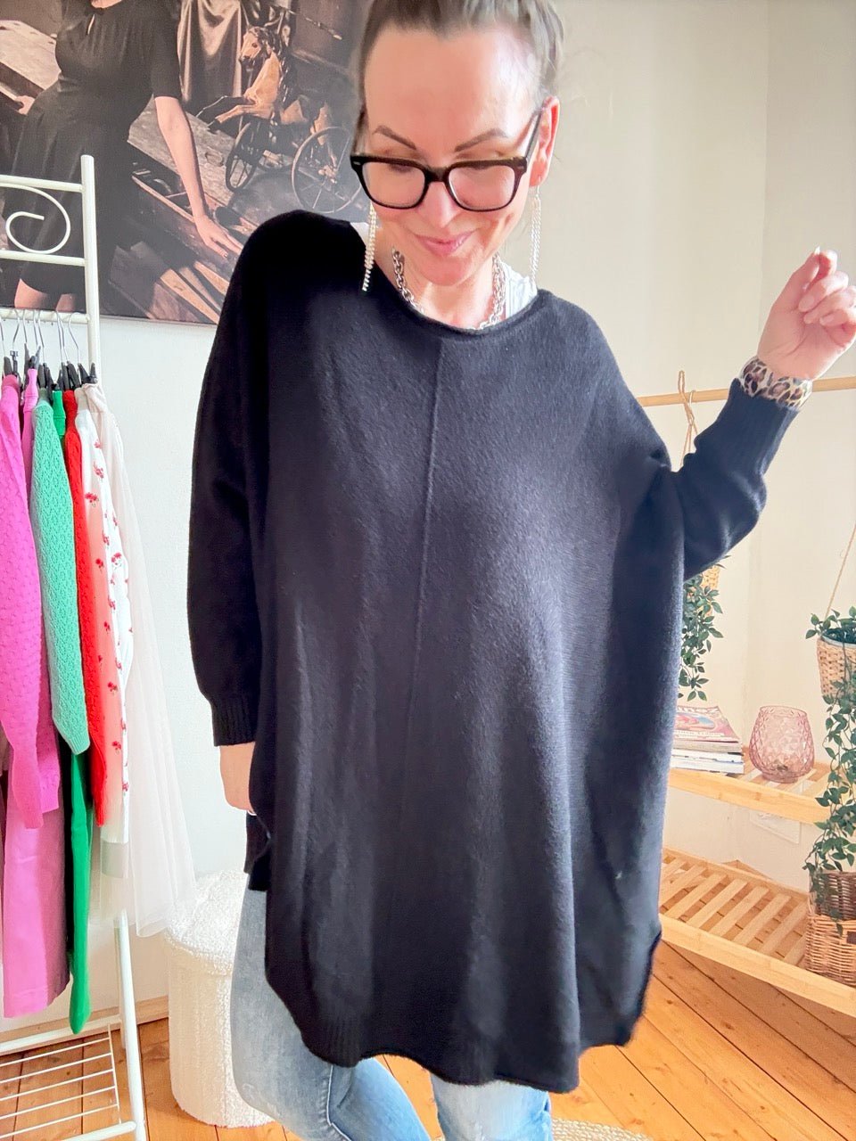 Pulli Me Time Schwarz - FROLLEIN KÄTHE Shop