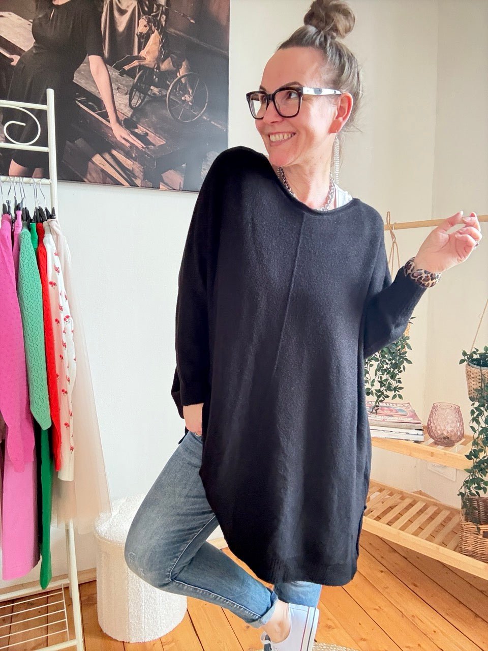 Pulli Me Time Schwarz - FROLLEIN KÄTHE Shop