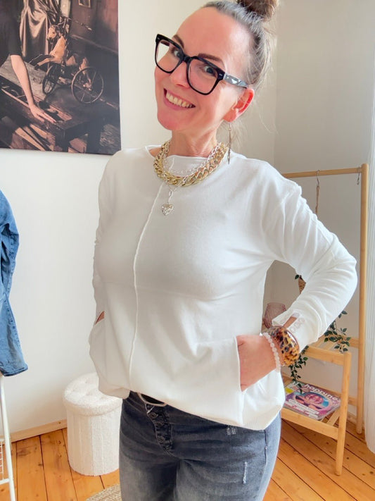 Pulli Mona Wollweiss - FROLLEIN KÄTHE Shop