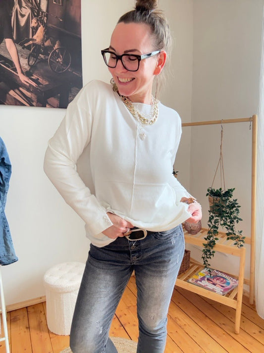 Pulli Mona Wollweiss - FROLLEIN KÄTHE Shop