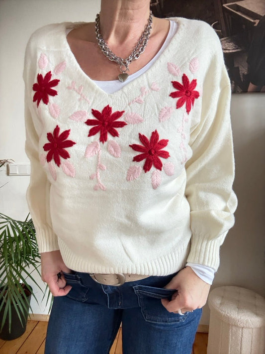 Pulli My Garden Wollweiß - FROLLEIN KÄTHE Shop