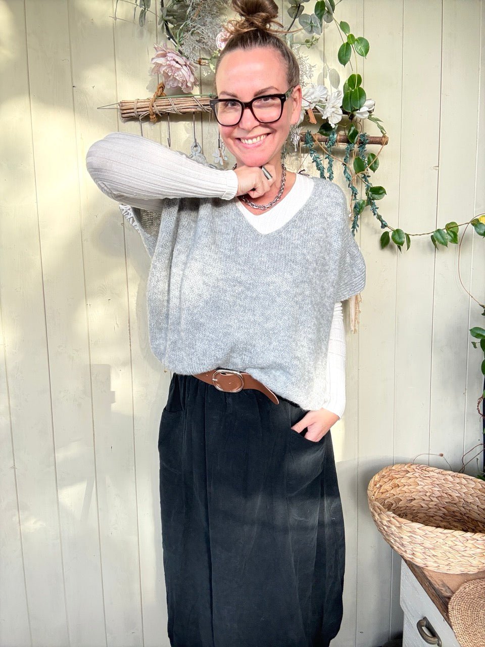 Pulli Pullunder Cozy Dream Grau - FROLLEIN KÄTHE Shop