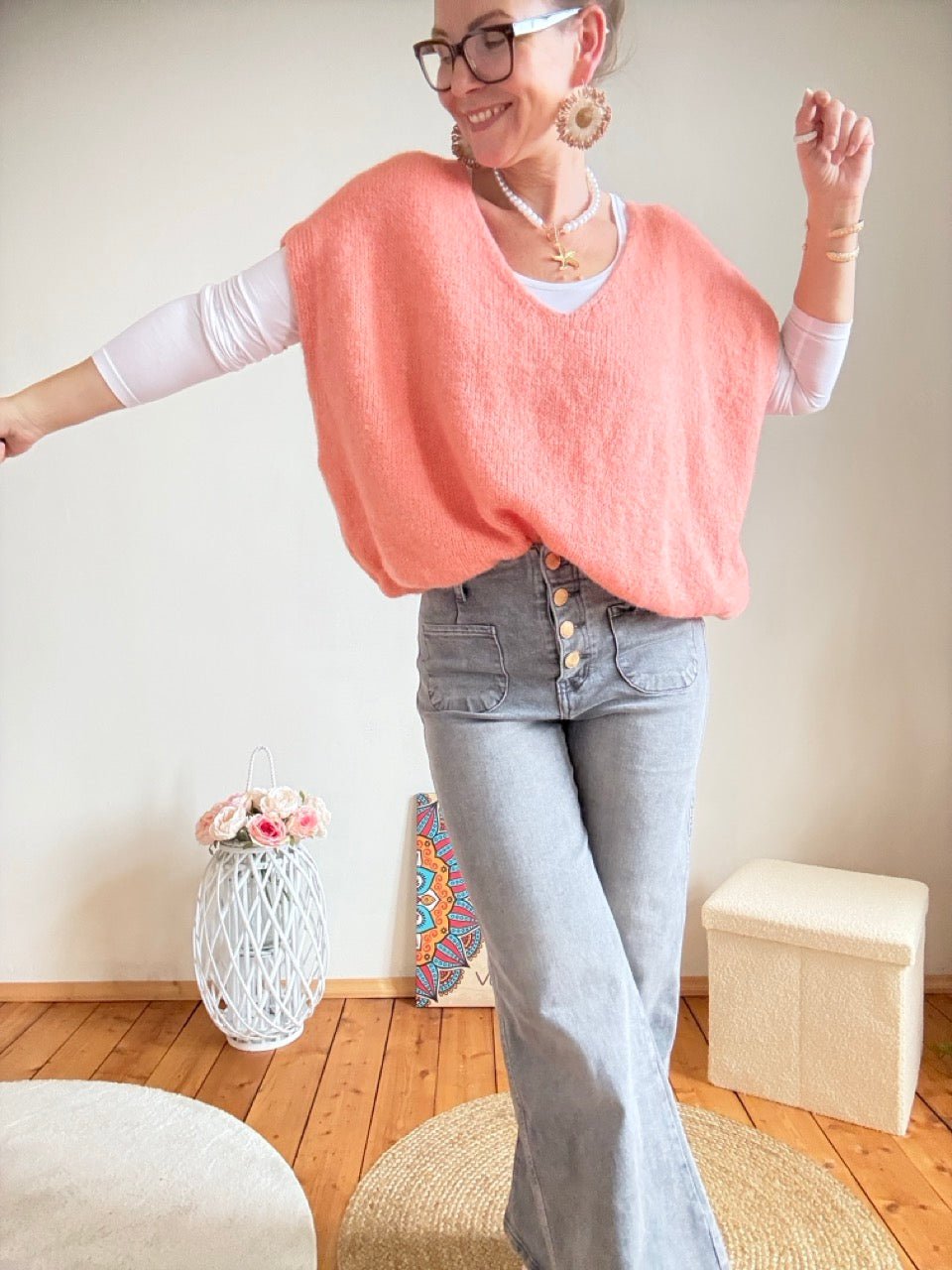 Pulli / Pullunder Cozy Dream Peach - FROLLEIN KÄTHE Shop