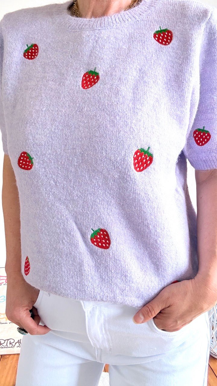 Pulli Strawberry Lavendel - FROLLEIN KÄTHE Shop