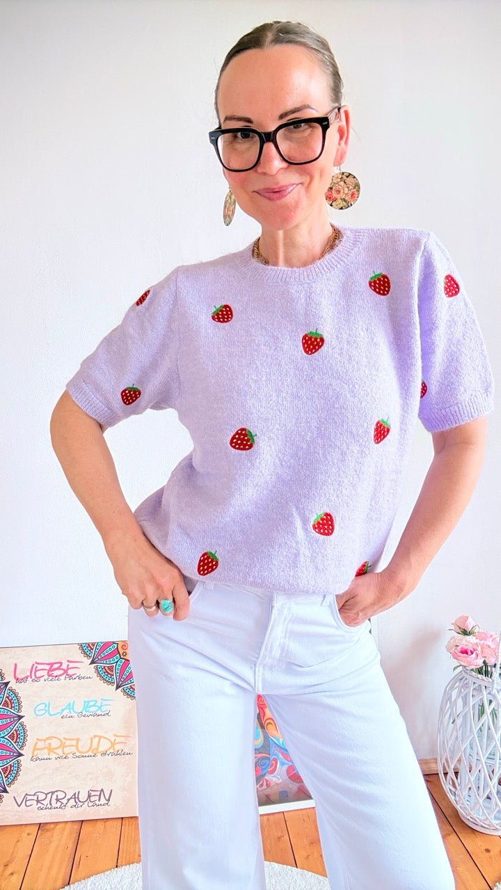Pulli Strawberry Lavendel - FROLLEIN KÄTHE Shop