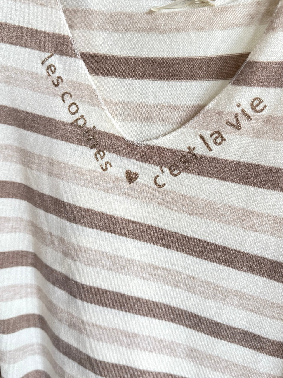 Pulli Streifenliebe Cream - FROLLEIN KÄTHE Shop