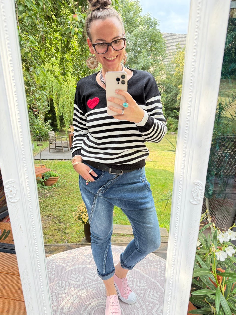 Pulli Stripes in Love Schwarz - FROLLEIN KÄTHE Shop