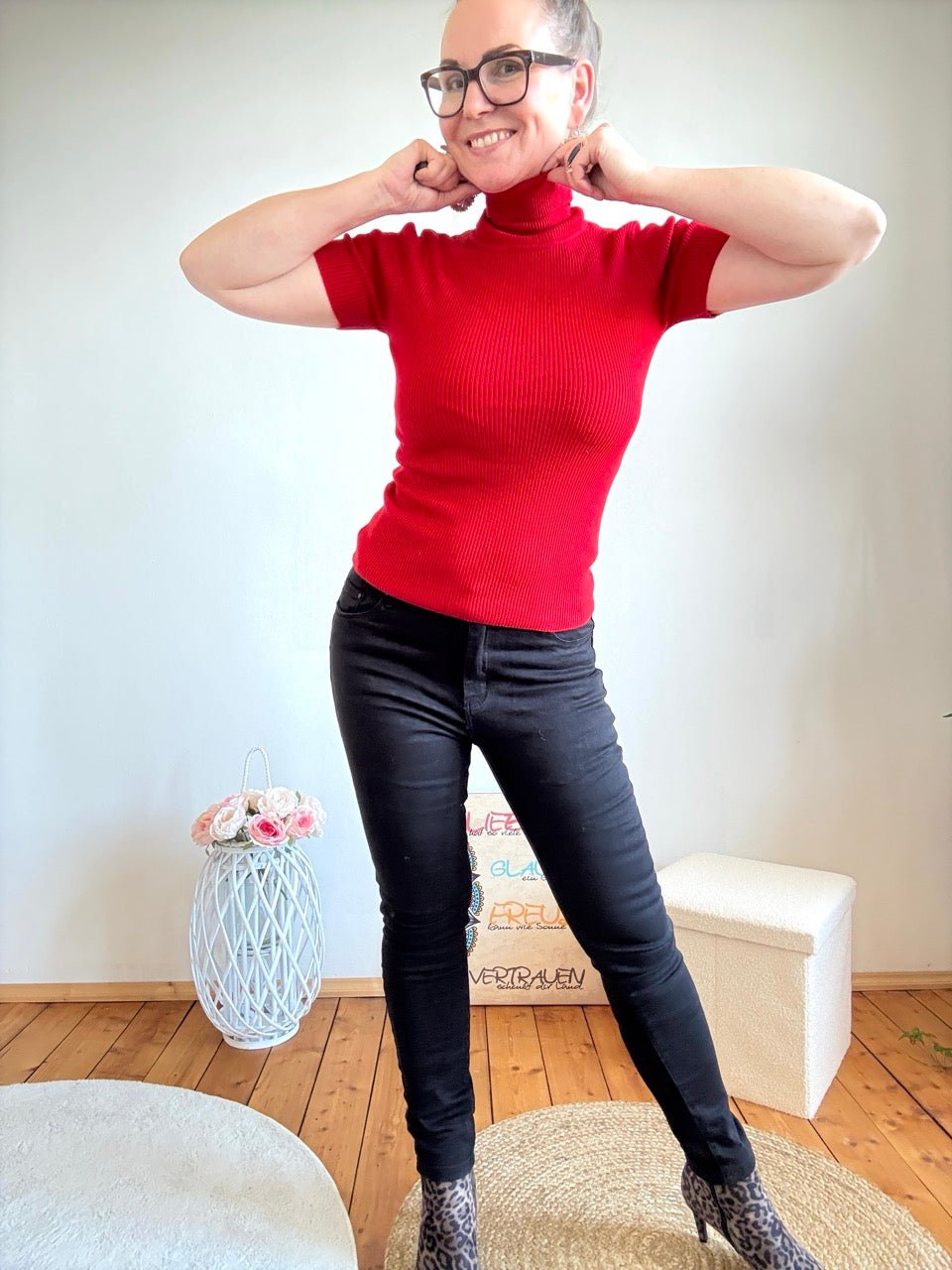 Pulli Thea Immerschön Rot - FROLLEIN KÄTHE Shop