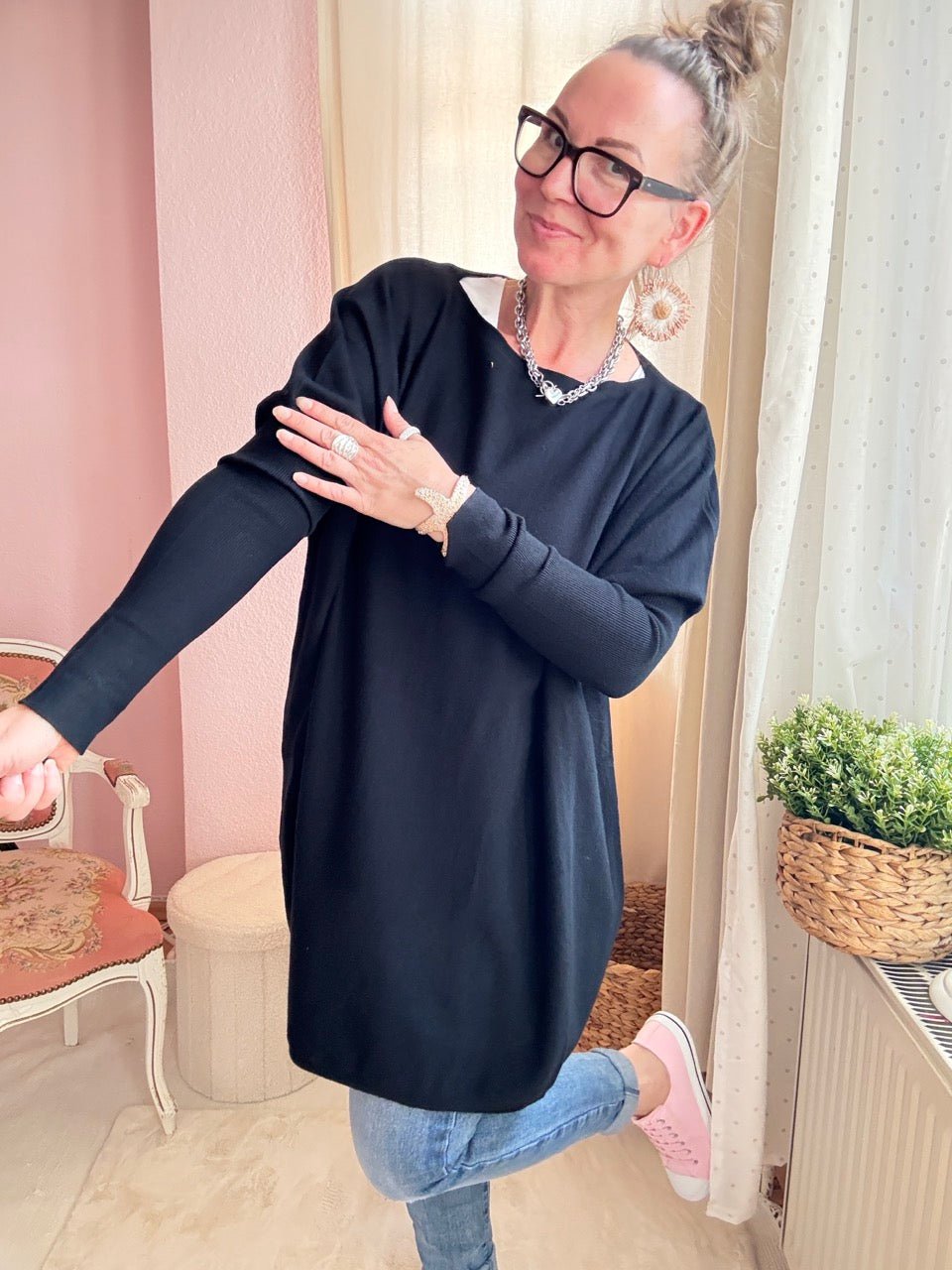 Pulli Wohlfühlweite Schwarz - FROLLEIN KÄTHE Shop