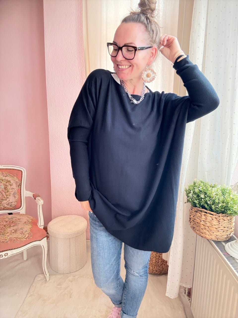 Pulli Wohlfühlweite Schwarz - FROLLEIN KÄTHE Shop