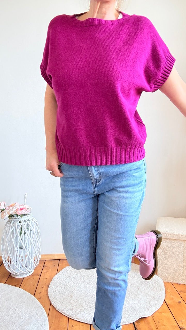 Pulli Yara Kurzarm Violett - FROLLEIN KÄTHE Shop