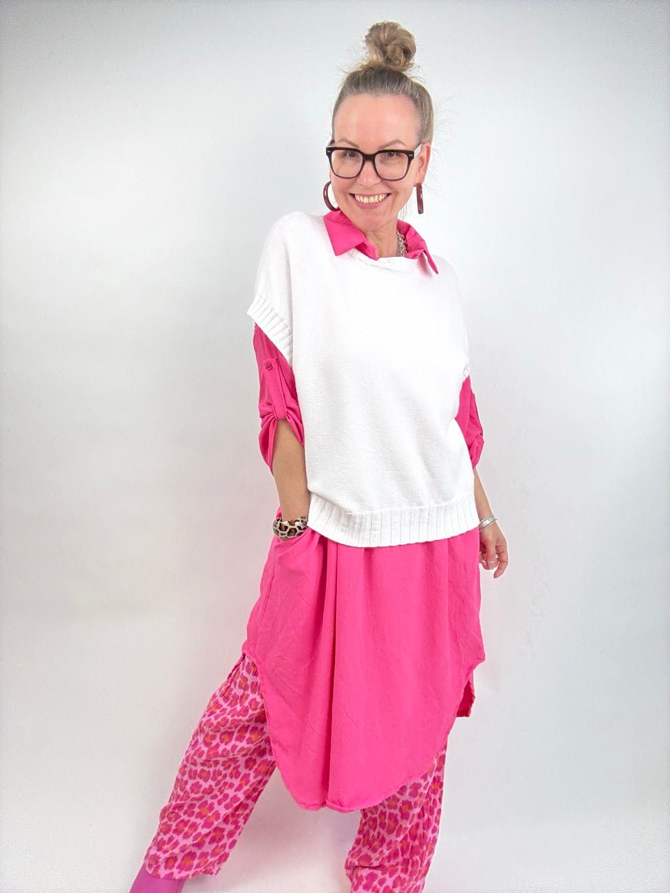 Pulli Yara Kurzarm Weiß - FROLLEIN KÄTHE Shop