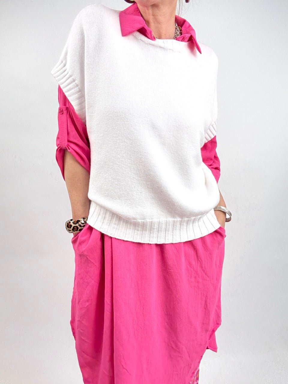 Pulli Yara Kurzarm Weiß - FROLLEIN KÄTHE Shop