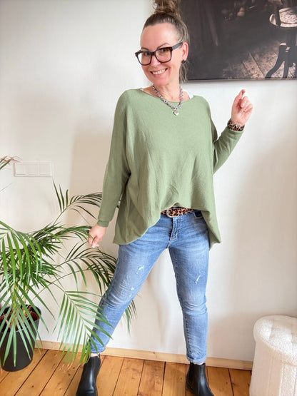 Pulli Zauberhaft Olive - FROLLEIN KÄTHE Shop