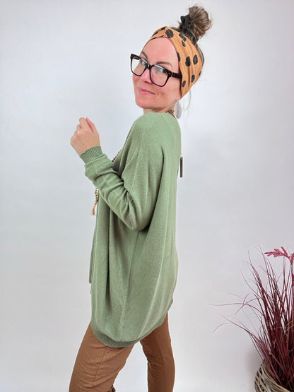 Pulli Zauberhaft Olive - FROLLEIN KÄTHE Shop
