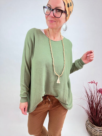 Pulli Zauberhaft Olive - FROLLEIN KÄTHE Shop