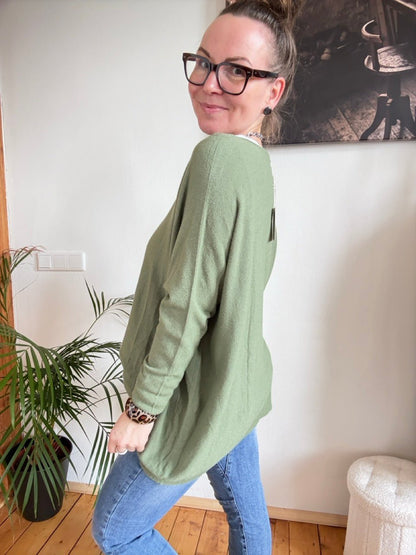 Pulli Zauberhaft Olive - FROLLEIN KÄTHE Shop