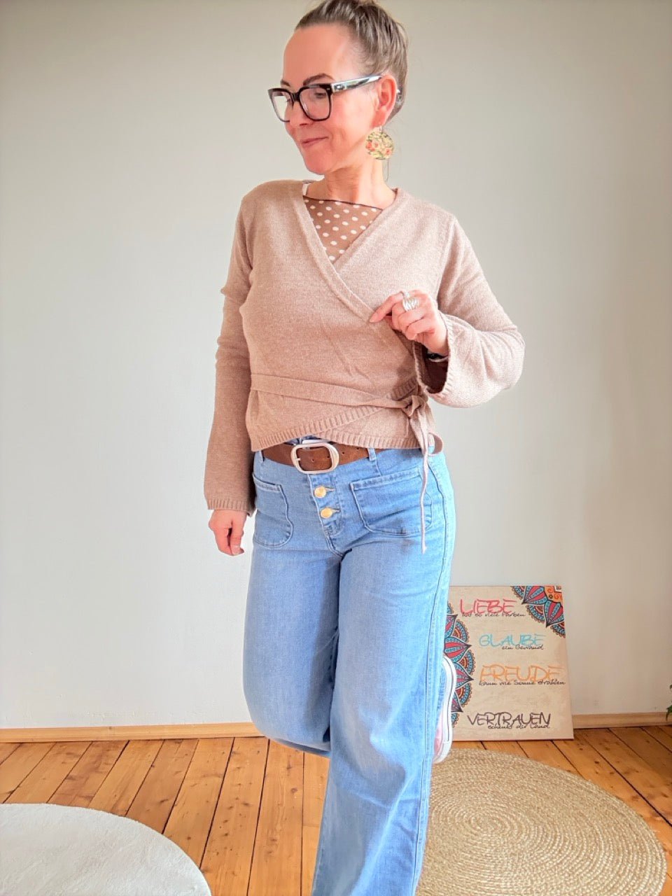 Pulli zum wickeln Cappuccino - FROLLEIN KÄTHE Shop