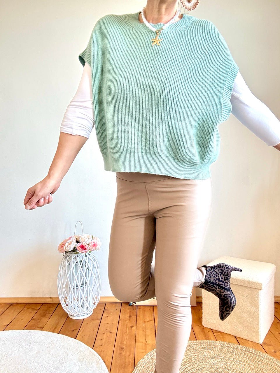 Pullunder Pulli Oversize Bestseller Pistazie - FROLLEIN KÄTHE Shop